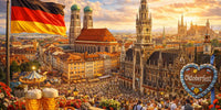 Vue de Munich avec architecture bavaroise, places animées et atmosphère culturelle forte