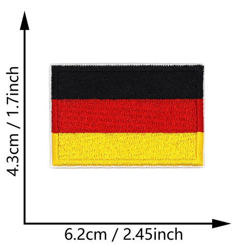 Dimensions du patch brodé du drapeau de l'Allemagne