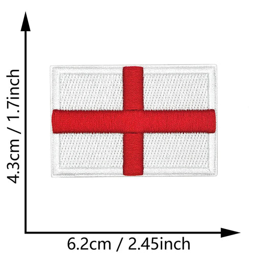 Dimensions du patch brodé du drapeau de l'Angleterre