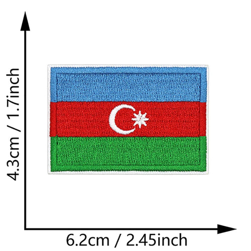 Dimensions du patch brodé du drapeau de l'Azerbaïdjan