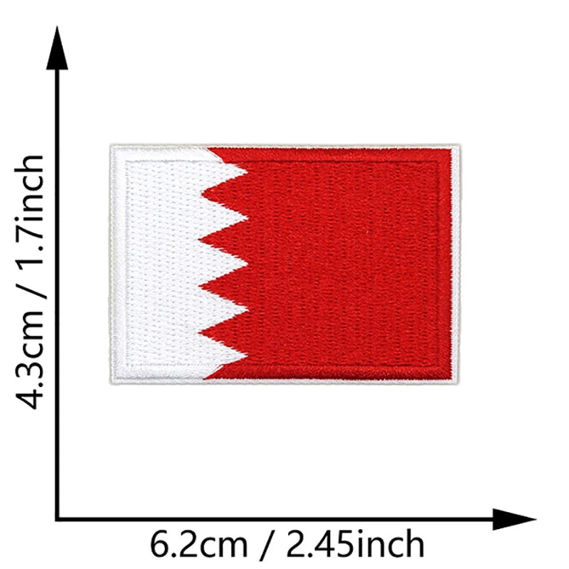 Dimensions du patch brodé du drapeau du Bahreïn