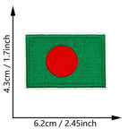 Dimensions du patch brodé du drapeau du Bangladesh