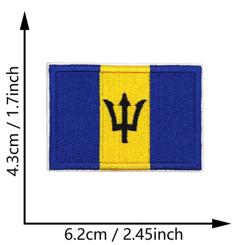 Dimensions du patch brodé du drapeau de la Barbade