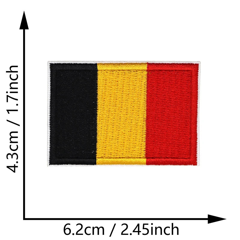 Dimensions du patch brodé du drapeau de la Belgique