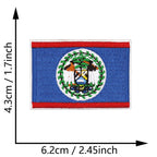 Dimensions du patch brodé du drapeau du Belize