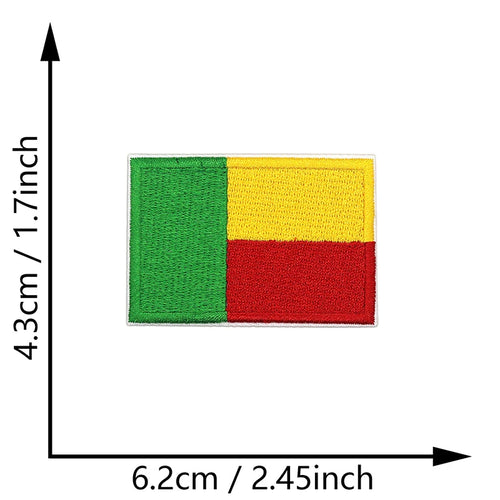 Dimensions du patch brodé du drapeau du Bénin