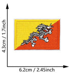 Dimensions du patch brodé du drapeau du Bhoutan