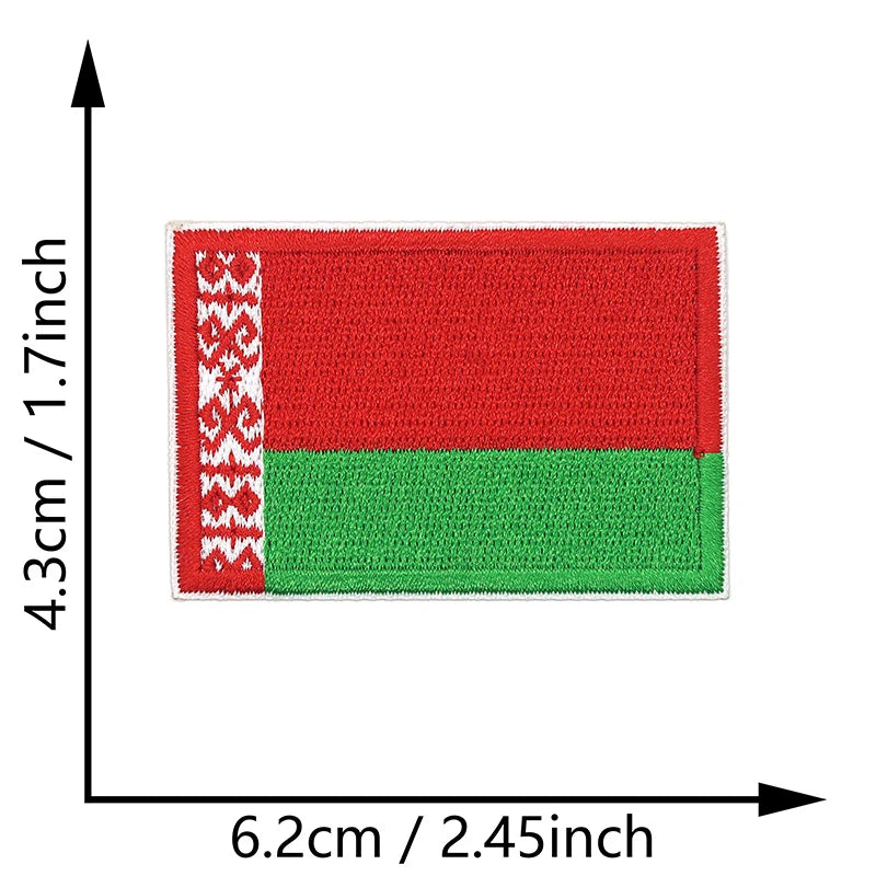 Dimensions du patch brodé du drapeau de la Biélorussie