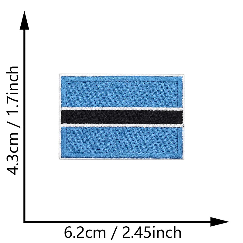 Dimensions du patch brodé du drapeau du Botswana