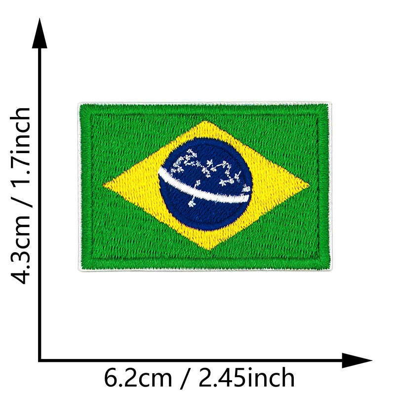 Dimensions du patch brodé du drapeau du Brésil