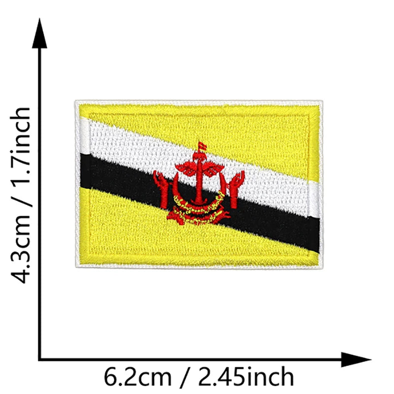 Dimensions du patch brodé du drapeau de Brunei