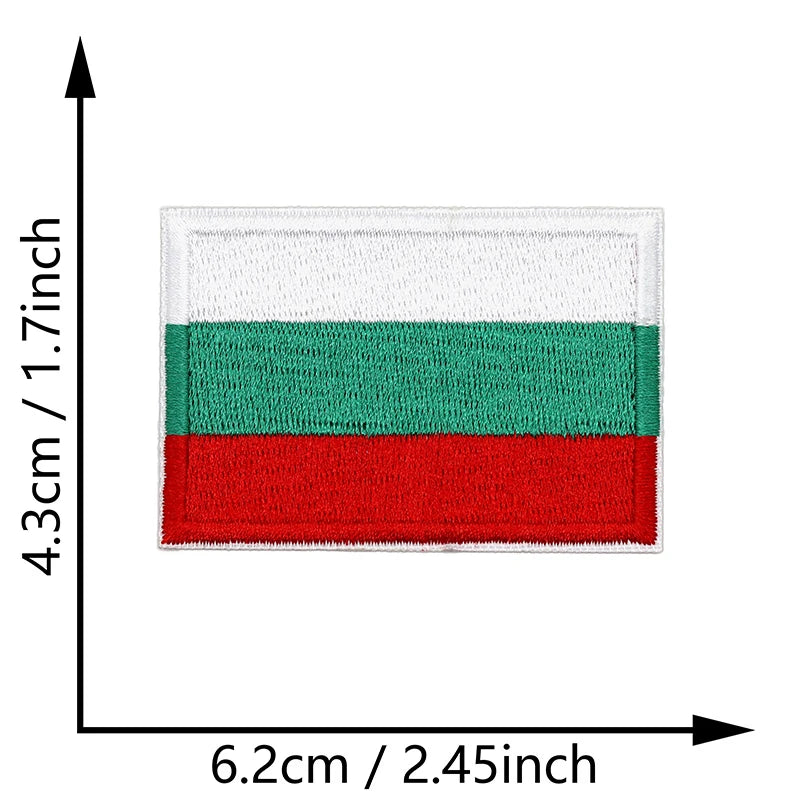 Dimensions du patch brodé du drapeau de la Bulgarie