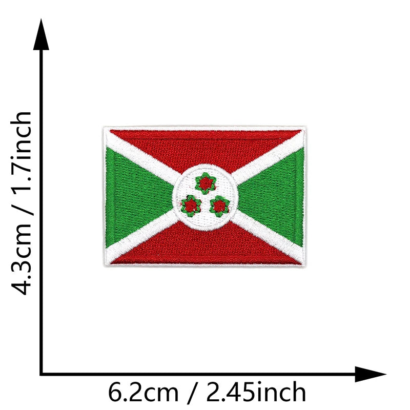 Dimensions du patch brodé du drapeau du Burundi