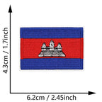 Dimensions du patch brodé du drapeau du Cambodge