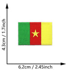 Dimensions du patch brodé du drapeau du Cameroun