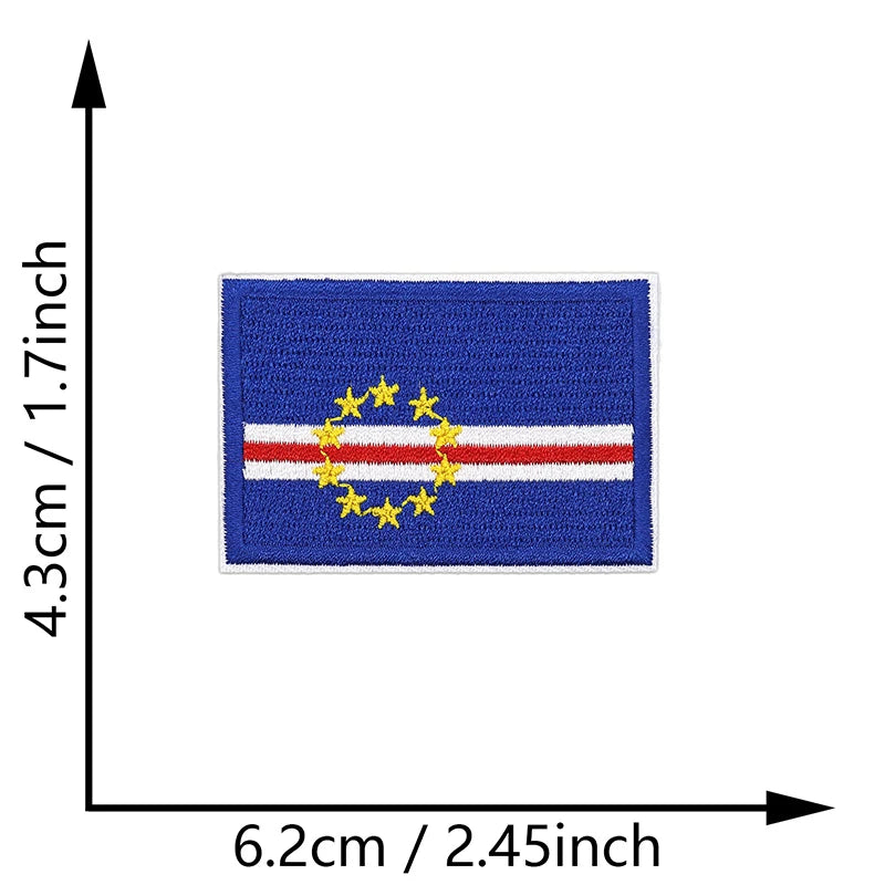 Dimensions du patch brodé du drapeau du Cap-Vert