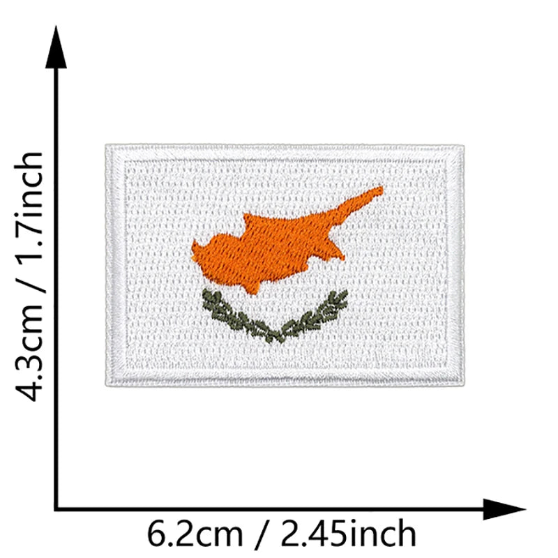 Dimensions du patch brodé du drapeau de Chypre