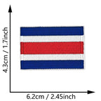 Dimensions du patch brodé du drapeau du Costa Rica