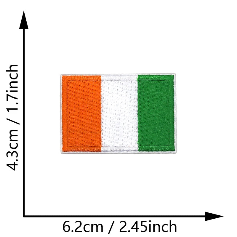 Dimensions du patch brodé du drapeau de la Côte d'Ivoire