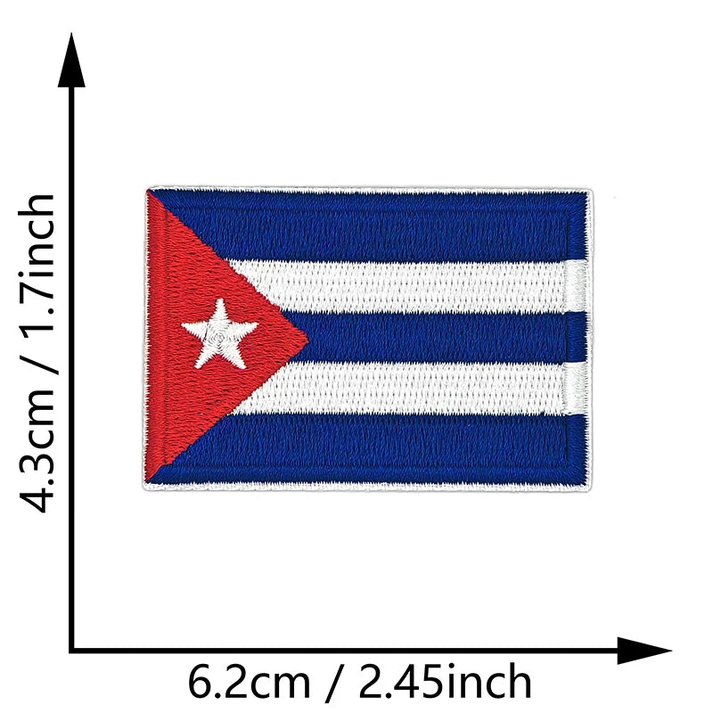 Dimensions du patch brodé du drapeau de Cuba