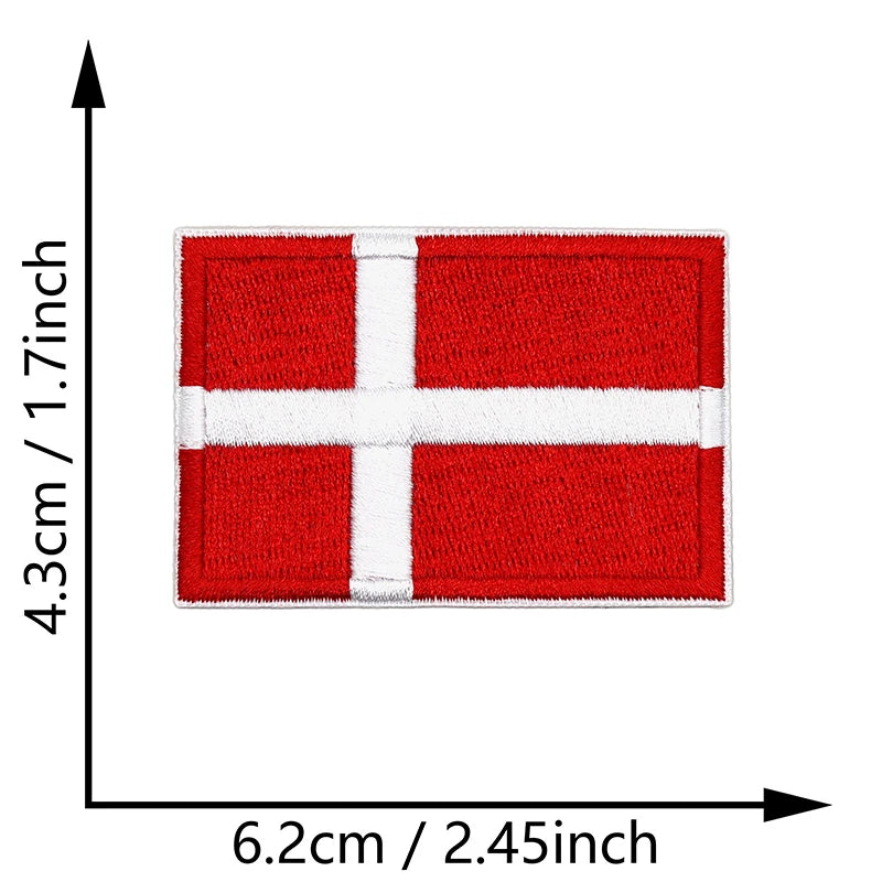 Dimensions du patch brodé du drapeau du Danemark