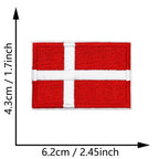 Dimensions du patch brodé du drapeau du Danemark