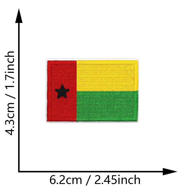 Dimensions du patch brodé du drapeau de la Guinée-Bissau