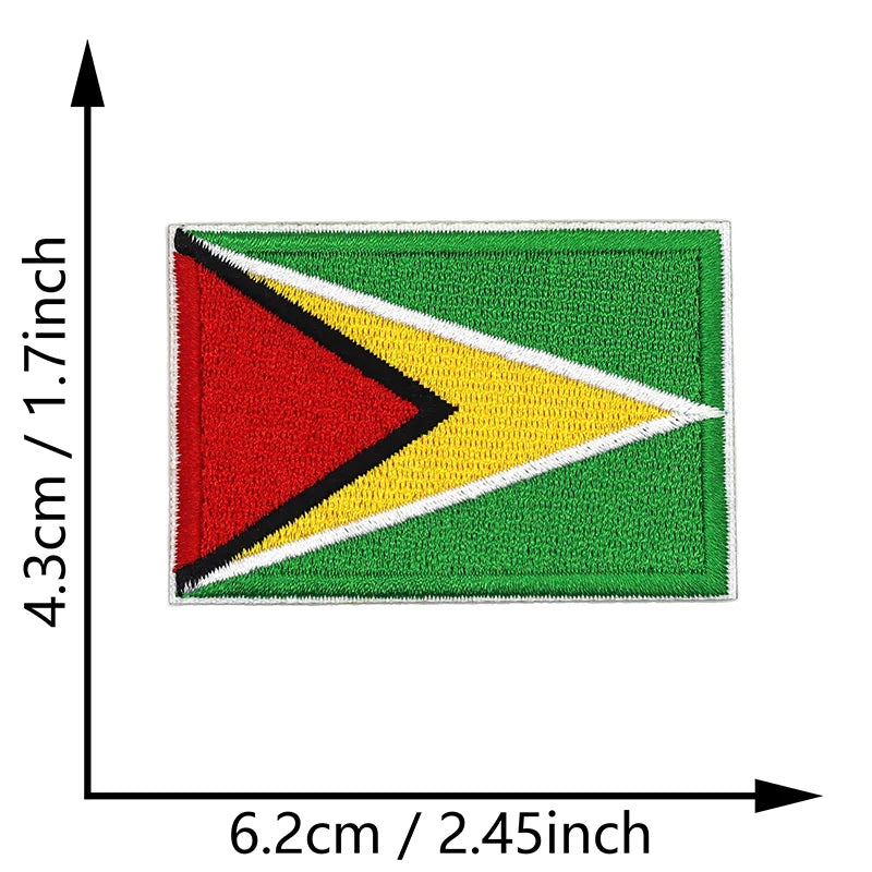 Dimensions du patch brodé du drapeau du Guyana
