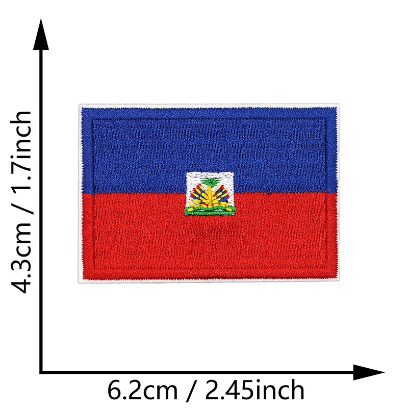 Dimensions du patch brodé du drapeau d'Haïti