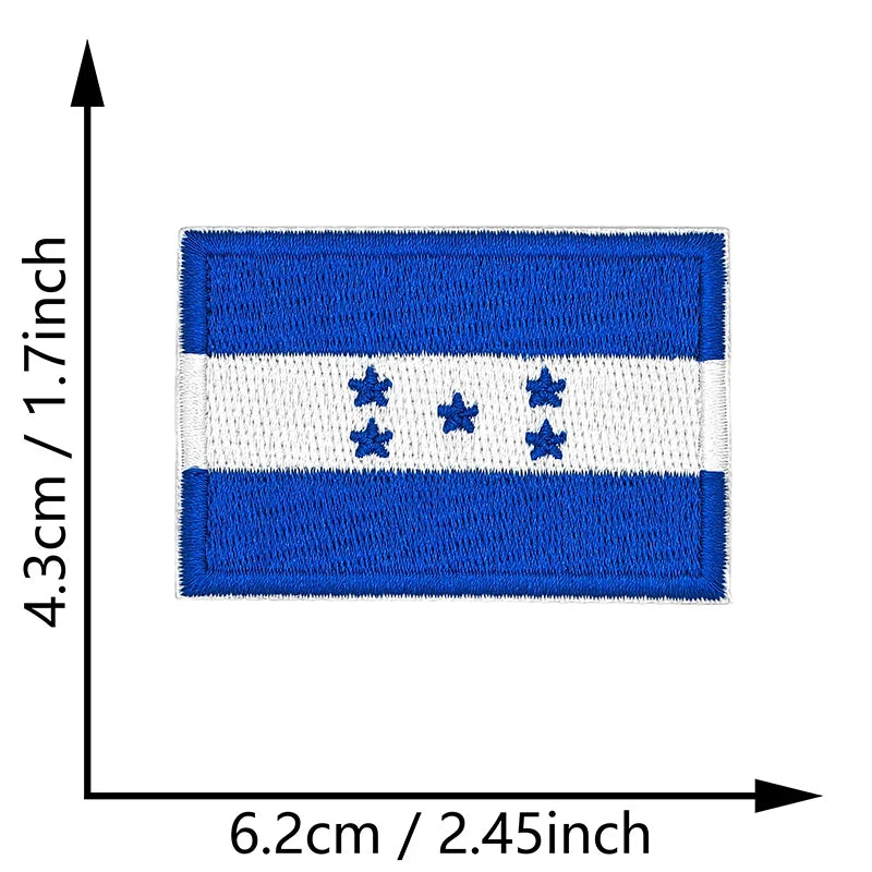Dimensions du patch brodé du drapeau du Honduras