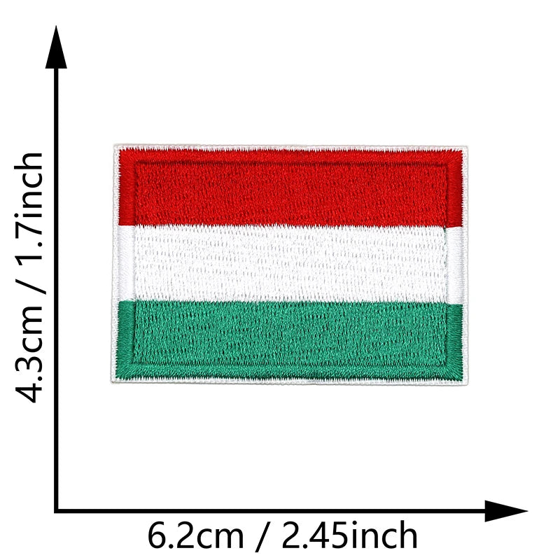 Dimensions du patch brodé du drapeau de la Hongrie