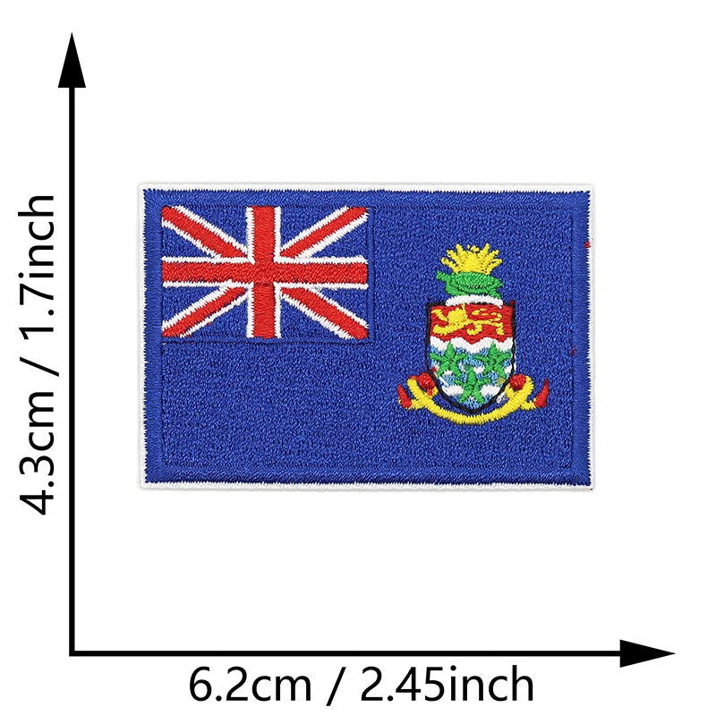 Dimensions du patch brodé du drapeau des Îles Caïmans