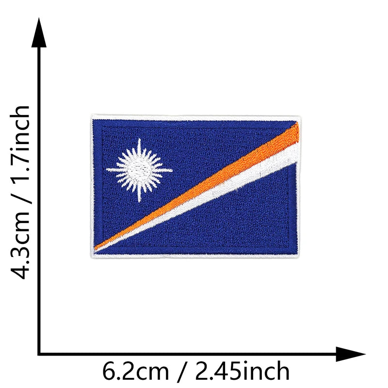 Dimensions du patch brodé du drapeau des Îles Marshall