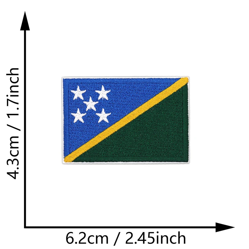 Dimensions du patch brodé du drapeau des Îles Salomon