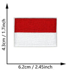 Dimensions du patch brodé du drapeau de l'Indonésie