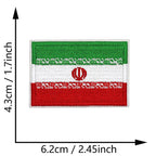 Dimensions du patch brodé du drapeau de l'Iran