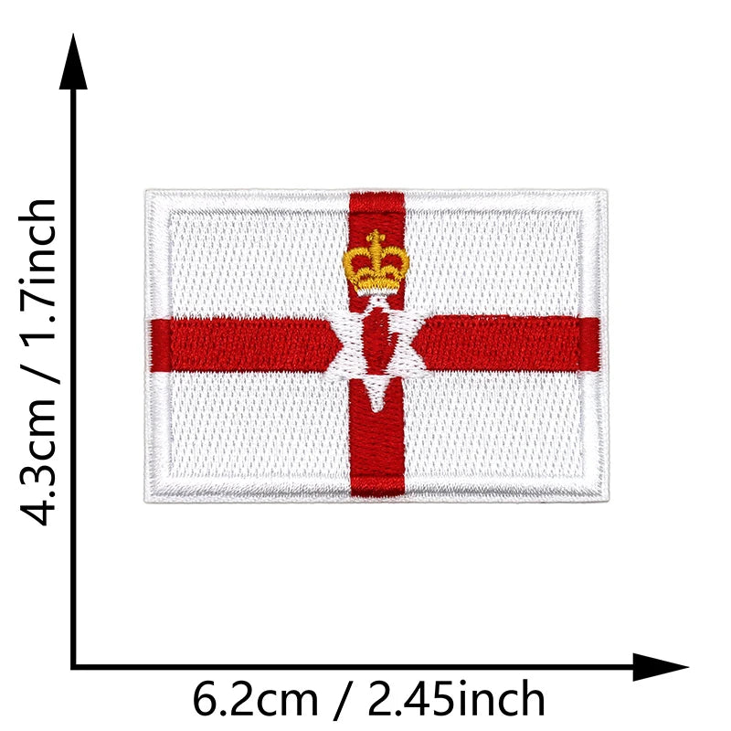 Dimensions du patch brodé du drapeau de l'Irlande du Nord