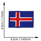 Dimensions du patch brodé du drapeau de l'Islande
