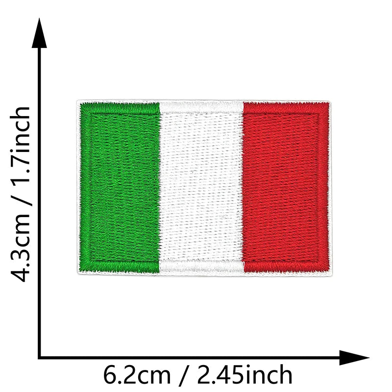 Dimensions du patch brodé du drapeau de l'Italie