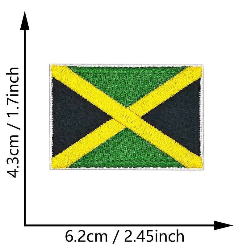 Dimensions du patch brodé du drapeau de la Jamaïque
