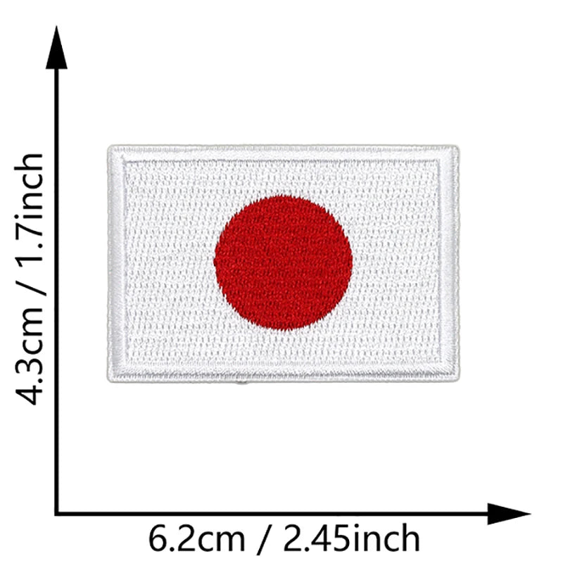 Dimensions du patch brodé du drapeau du Japon