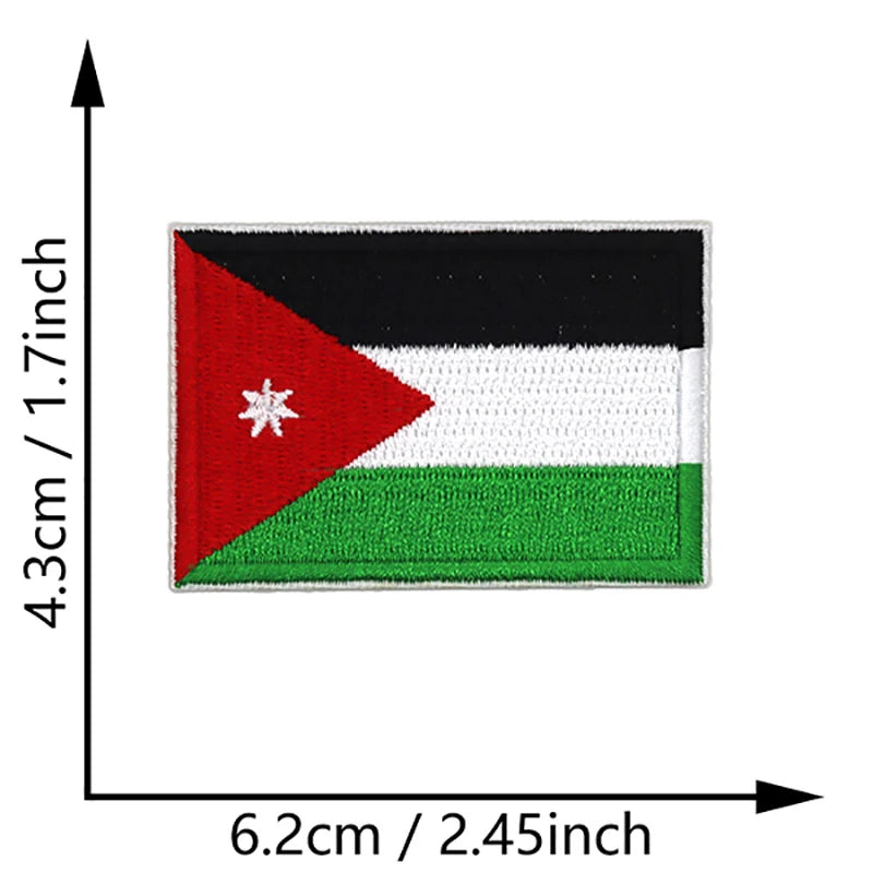 Dimensions du patch brodé du drapeau de la Jordanie