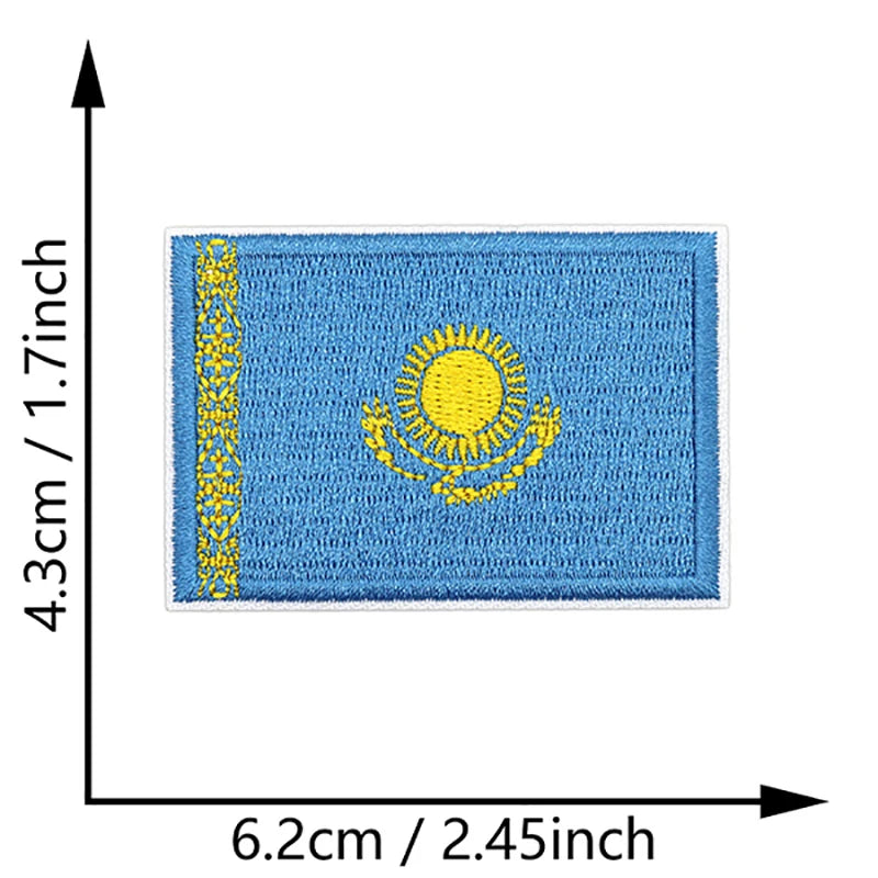 Dimensions du patch brodé du drapeau du Kazakhstan