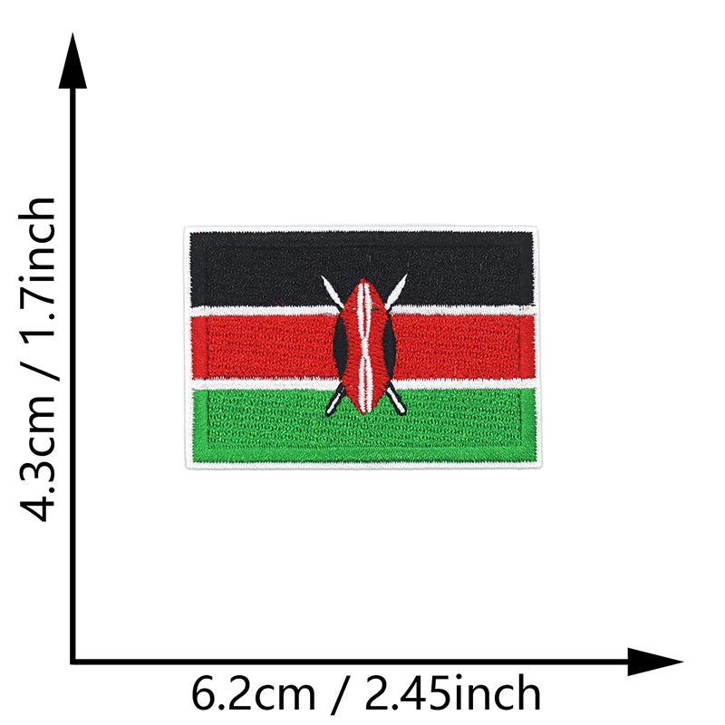 Dimensions du patch brodé du drapeau du Kenya