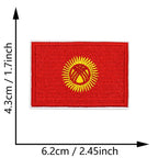 Dimensions du patch brodé du drapeau du Kirghizistan
