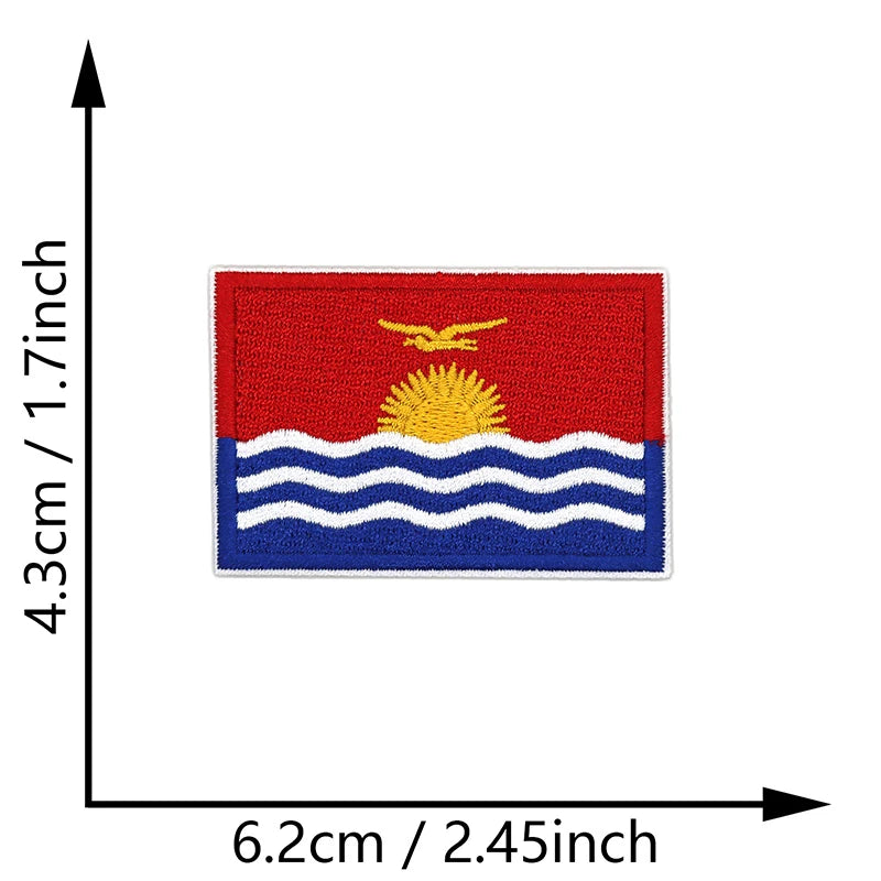Dimensions du patch brodé du drapeau de Kiribati