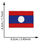 Dimensions du patch brodé du drapeau du Laos
