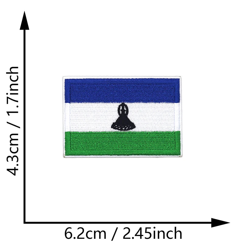 Dimensions du patch brodé du drapeau du Lesotho