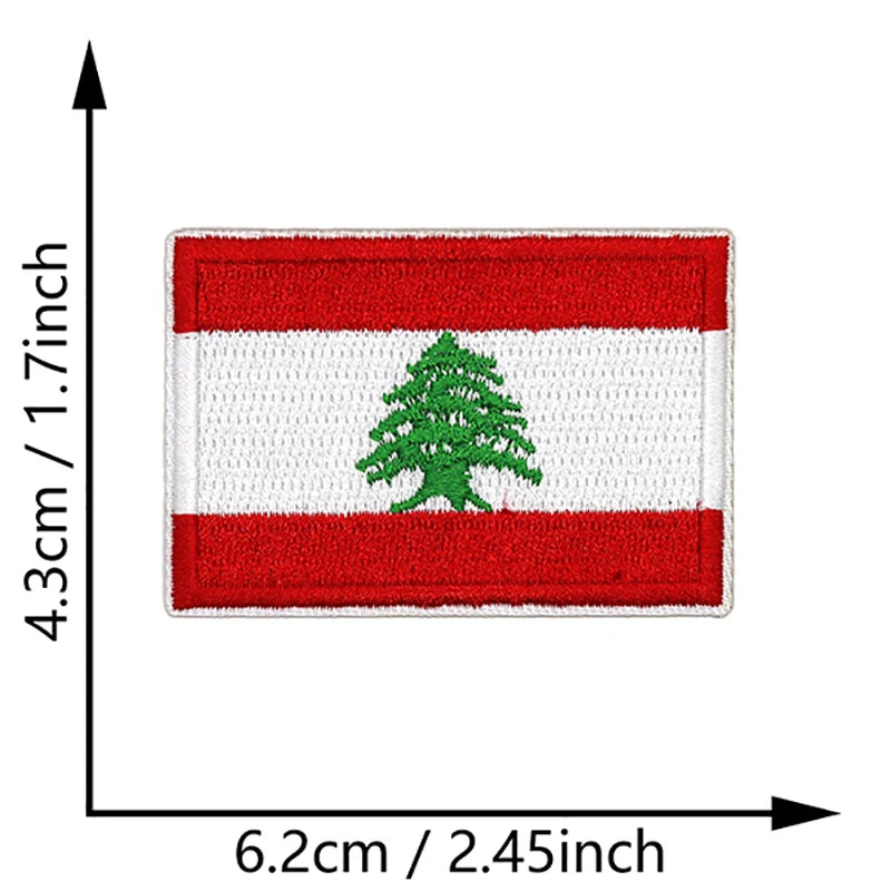 Dimensions du patch brodé du drapeau du Liban