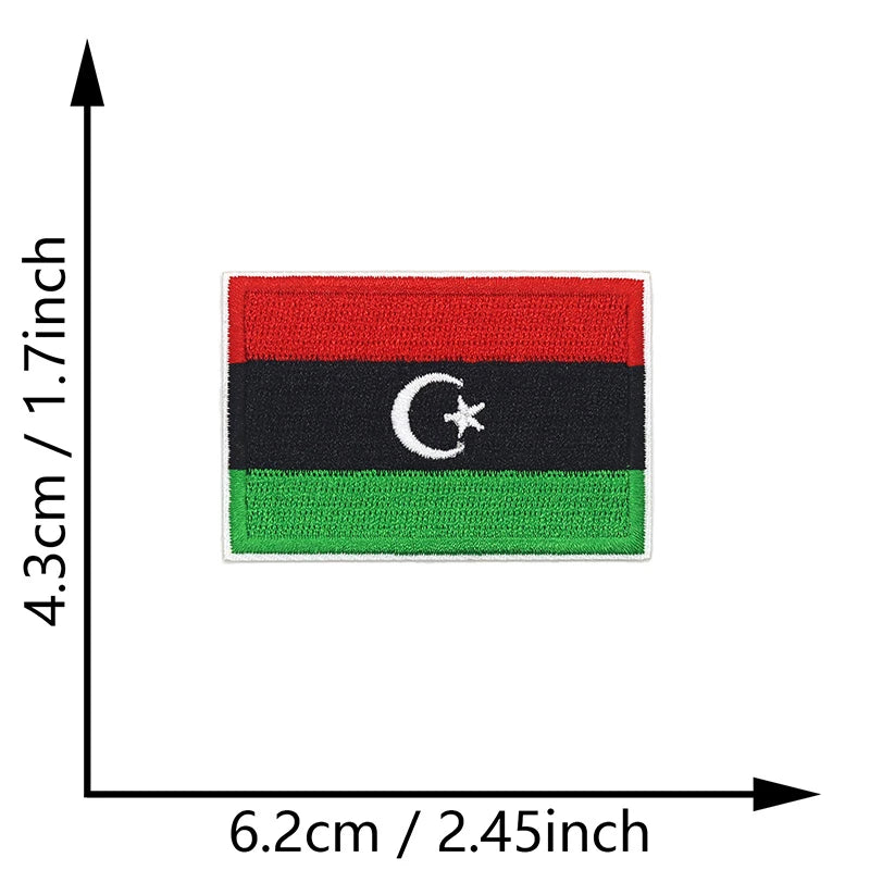 Dimensions du patch brodé du drapeau de la Libye